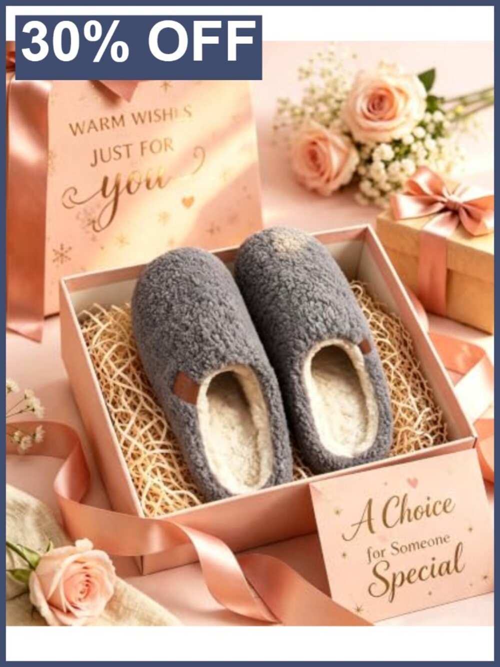 Memory Foam Fuzzy Slippers Curly Faux-Wool Fleece Lined House Shoes - Picture 6 of 6